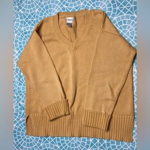 Chico’s mustard yellow v-neck sweater.